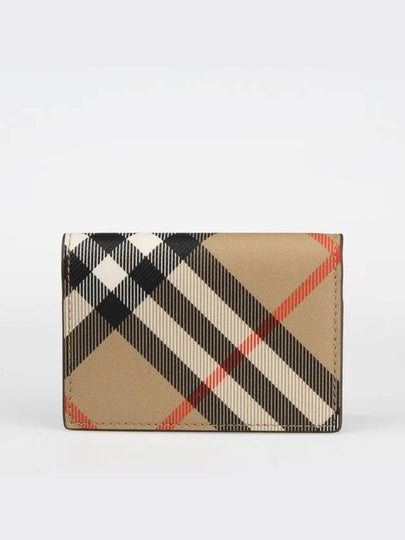 Check Folding Card Wallet Beige - BURBERRY - BALAAN 2