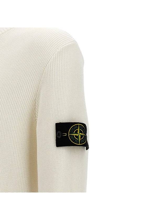 Wappen Patch Crew Neck Knit Top White - STONE ISLAND - BALAAN 4