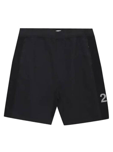 Men's Number Logo Training Cotton Shorts Black - STONE ISLAND - BALAAN 1