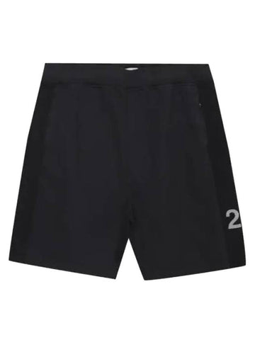 Men's Number Logo Training Cotton Shorts Black - STONE ISLAND - BALAAN 1