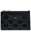 Zipper Calfskin Triomphe Embossed Card Wallet Black - CELINE - BALAAN 2