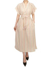 Women's short sleeve long dress 4EVA03 V08019 100 - VANESSA BRUNO - BALAAN 4