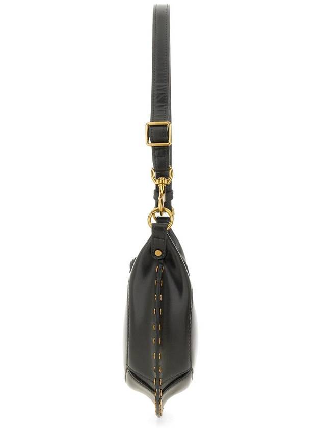 Oskan Moon Leather Shoulder Bag Black - ISABEL MARANT - BALAAN 4