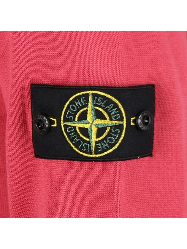 Logo Patch Knit Top Fuchsia - STONE ISLAND - BALAAN 6