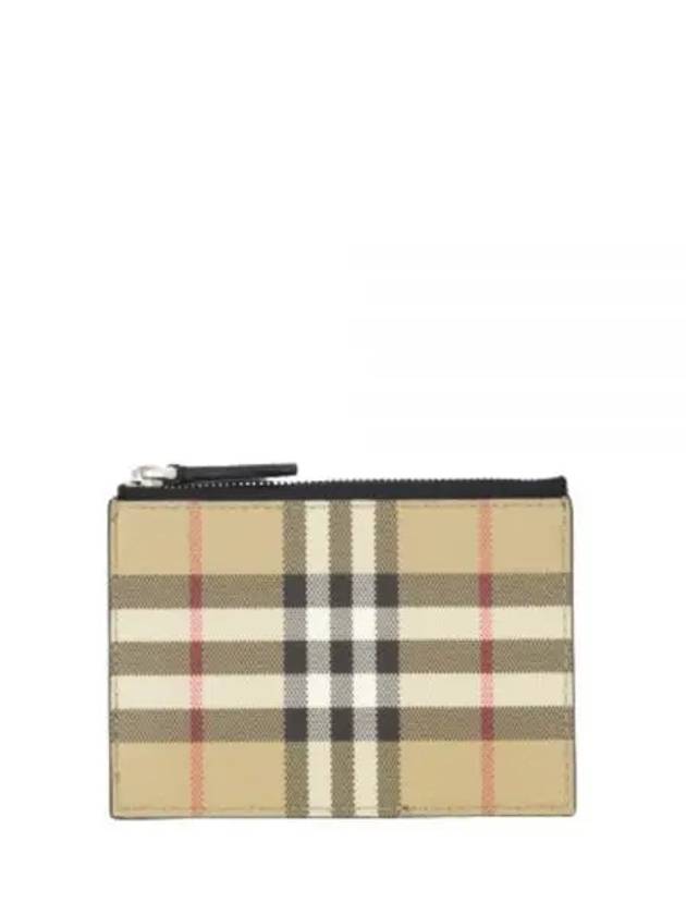 Vintage Check Leather Card Wallet Beige - BURBERRY - BALAAN 2