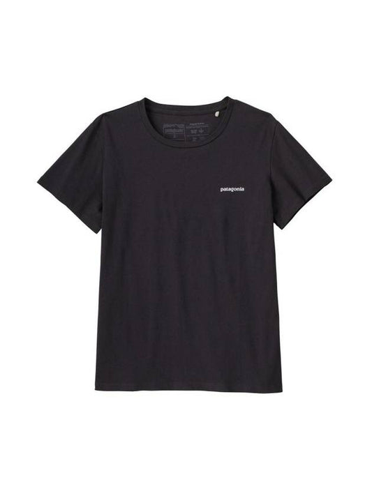 Women's P-6 Mission Organic Cotton Short Sleeve T-Shirt Ink Black - PATAGONIA - BALAAN 1