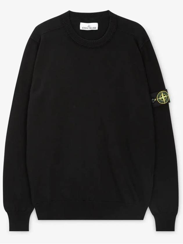 Crewneck Soft Cotton Knit Top Black - STONE ISLAND - BALAAN 3