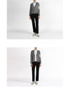 Sustainable Fine Merino Wool 4-Bar Relaxed Fit V-Neck Cardigan Light Grey - THOM BROWNE - BALAAN 6