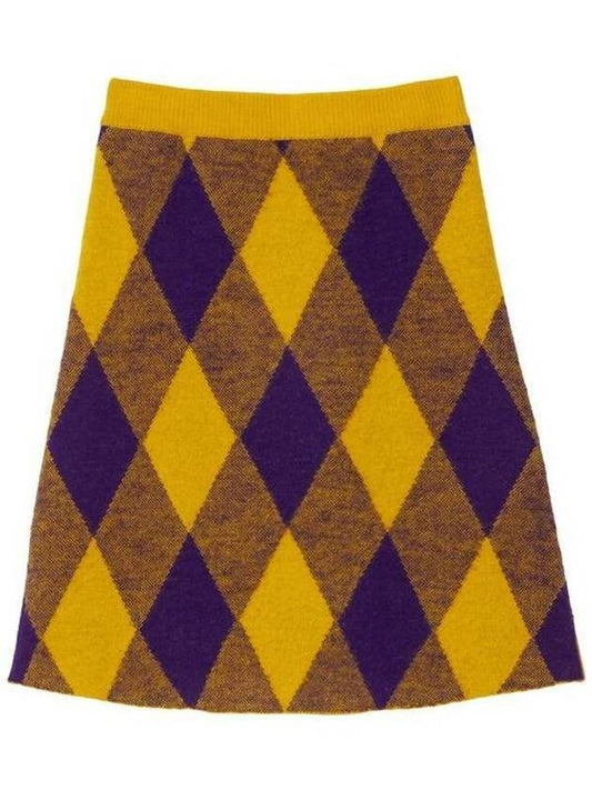 argyle check pattern knit skirt - BURBERRY - BALAAN 2