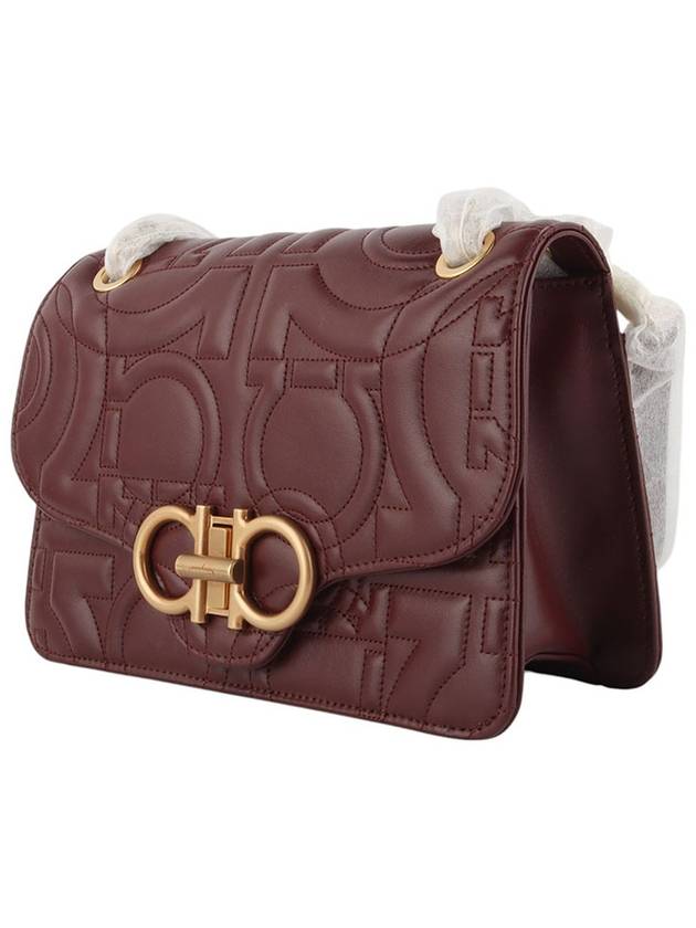 Ferragamo 21H168 Double Gancini Quilted Gold Cross Bag 34197Y - SALVATORE FERRAGAMO - BALAAN 2