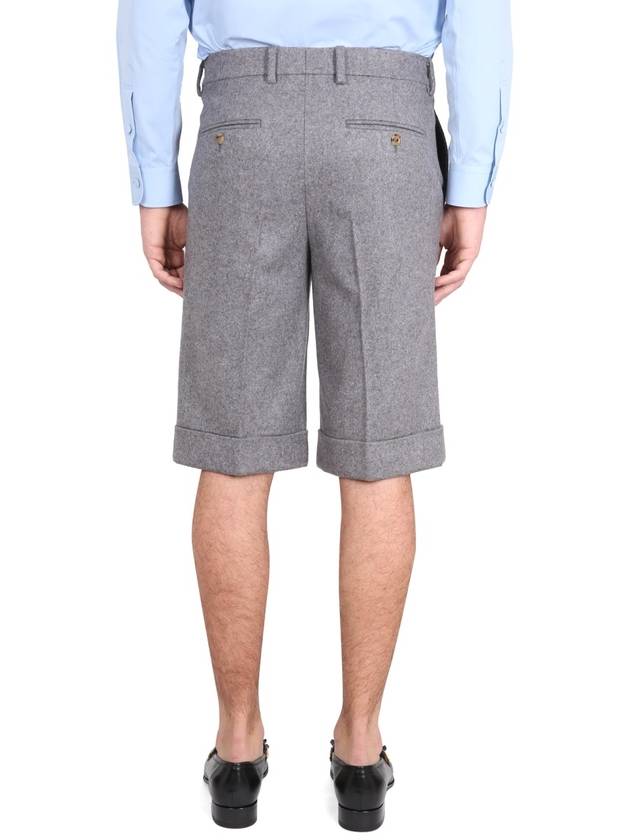 Cashmere Blend Shorts Light Grey - GUCCI - BALAAN 5