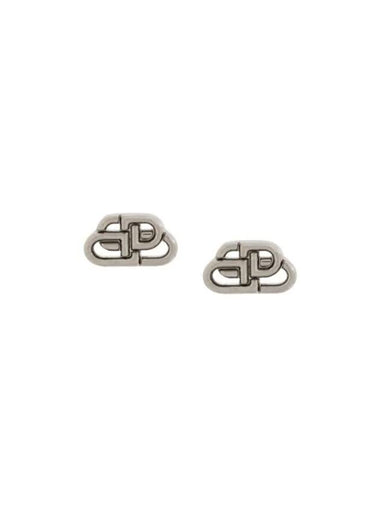 BB Logo Stud Earrings Silver - BALENCIAGA - BALAAN 1