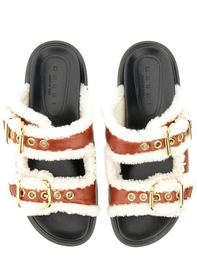 pershearring-trimmed Fussbet sandals - MARNI - BALAAN 3