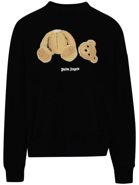 Men's Bear Print Sweatshirt Black - PALM ANGELS - BALAAN.