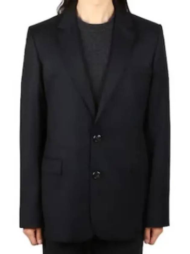 Virgin Wool Two-Button Jacket Black - AMI - BALAAN 2