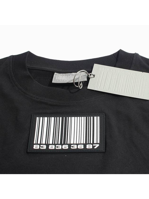 Rubber Barcode Patch Short Sleeve T-Shirt Black - VETEMENTS - BALAAN 7