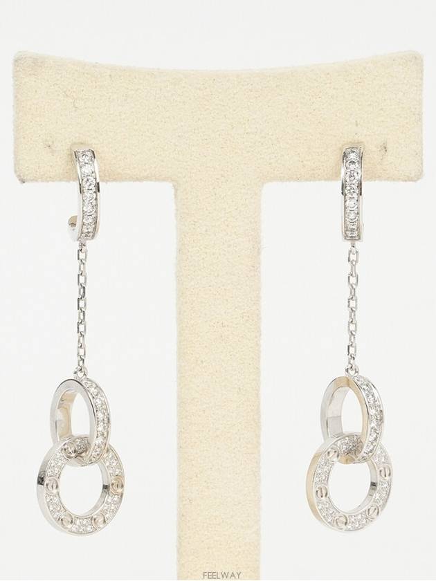 Love dangling earrings white gold pave diamond 74207 - CARTIER - BALAAN 2