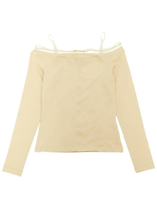 Women's Sierra Signature Long Sleeve T-Shirt Beige - JACQUEMUS - BALAAN 2