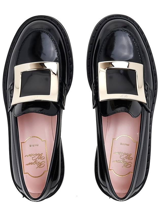 Viv' Rangers Metal Buckle Leather Loafers Black - ROGER VIVIER - BALAAN.