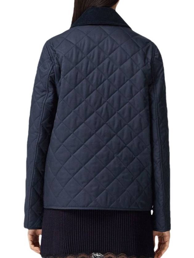 corduroy diamond quilting jacket blue - BURBERRY - BALAAN.