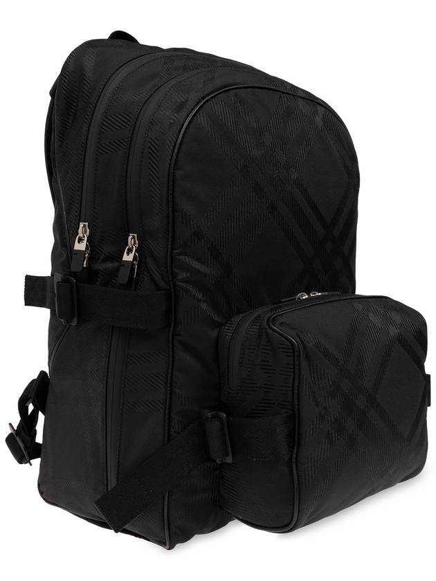 Check Print Jacquard Backpack Black - BURBERRY - BALAAN 5