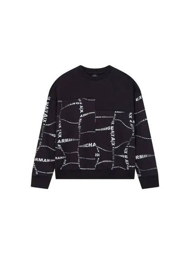 Men s seam detail logo pattern sweatshirt black 270280 - ARMANI EXCHANGE - BALAAN 1