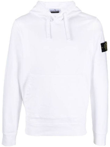 Wappen Patch Classic Fleece Hoodie White - STONE ISLAND - BALAAN 1