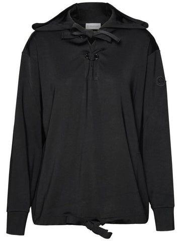 Moncler Black Viscose Hoodie - MONCLER - BALAAN 1