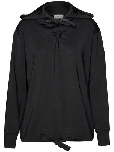 Moncler Black Viscose Hoodie - MONCLER - BALAAN 1