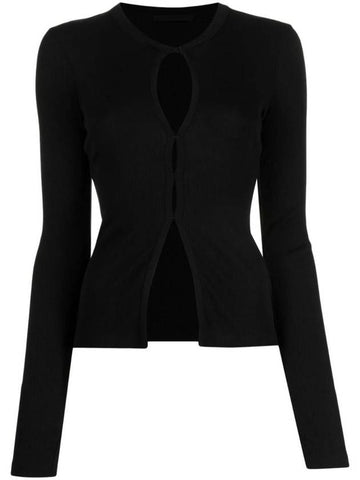 Cut-Out Cardigan Black - HELMUT LANG - BALAAN 1