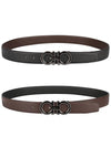 Reversible Gancini Leather Belt Dark Brown Black - SALVATORE FERRAGAMO - BALAAN 10