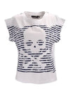 M C SKULL Printing Women's TShirt Bianco Blue 141112 - HYDROGEN - BALAAN 1