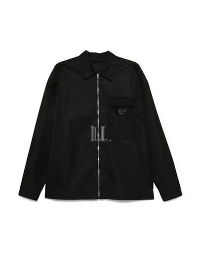 Re-Nylon Zip-Up Long Sleeve Shirt Black - PRADA - BALAAN 2