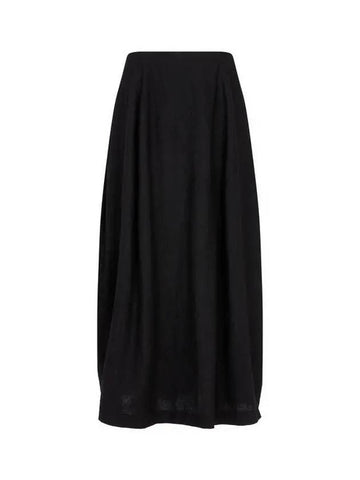 Women s Textured Wool Flare Skirt Black 271615 - GIORGIO ARMANI - BALAAN 1