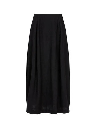 Women s Textured Wool Flare Skirt Black - GIORGIO ARMANI - BALAAN 1