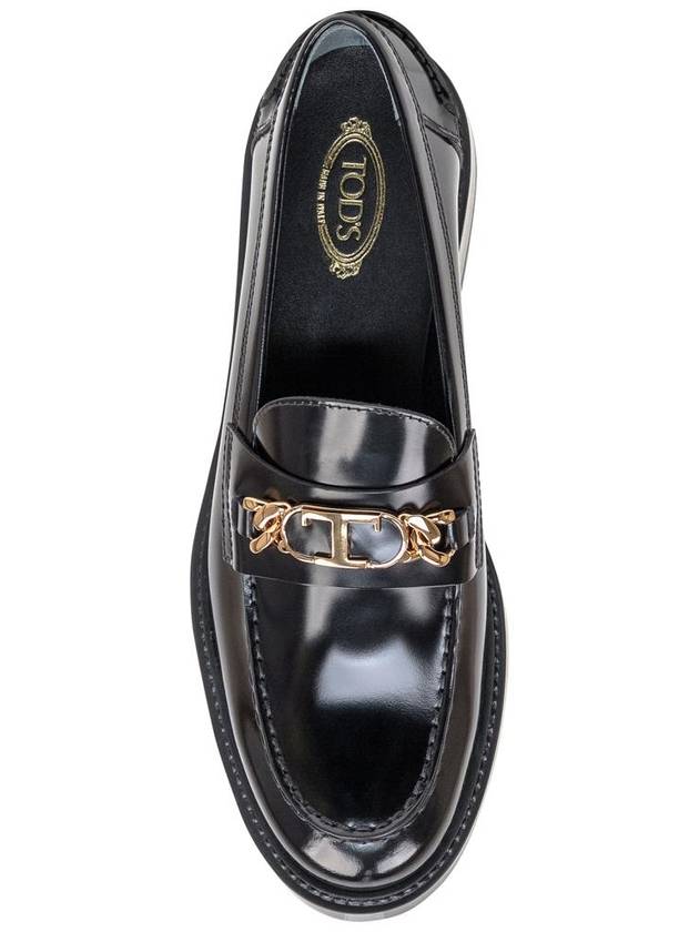 Horsebit Chain Leather Loafer Black - TOD'S - BALAAN 5