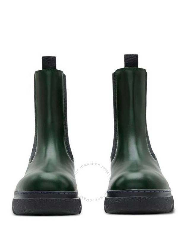 Creeper Leather Chelsea Boots Green - BURBERRY - BALAAN 3