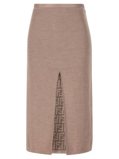 Midi Wool H-Line Skirt Grey - FENDI - BALAAN 2