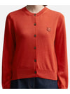 Bold Foxhead Regular Fit Cardigan Red Women s - MAISON KITSUNE - BALAAN 3