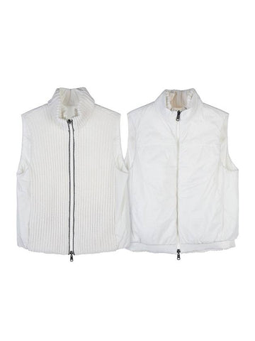 WoMen's Reversible High Neck Zip-Up Vest White - BRUNELLO CUCINELLI - BALAAN 1