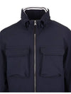Men's Soft Shell Pocket Zip-Up Jacket Navy - STONE ISLAND - BALAAN.