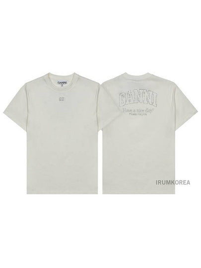 Logo Cotton Short Sleeve T-Shirt White - GANNI - BALAAN 2