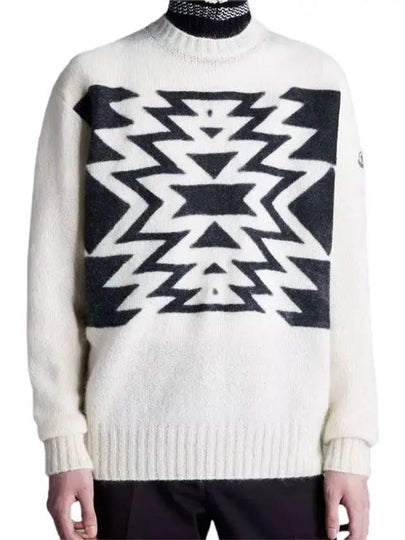 Pattern Intarsia Knit Top White - MONCLER - BALAAN 2