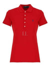 Women's Julie Embroidered Logo Short Sleeve Polo Shirt Red - POLO RALPH LAUREN - BALAAN 2