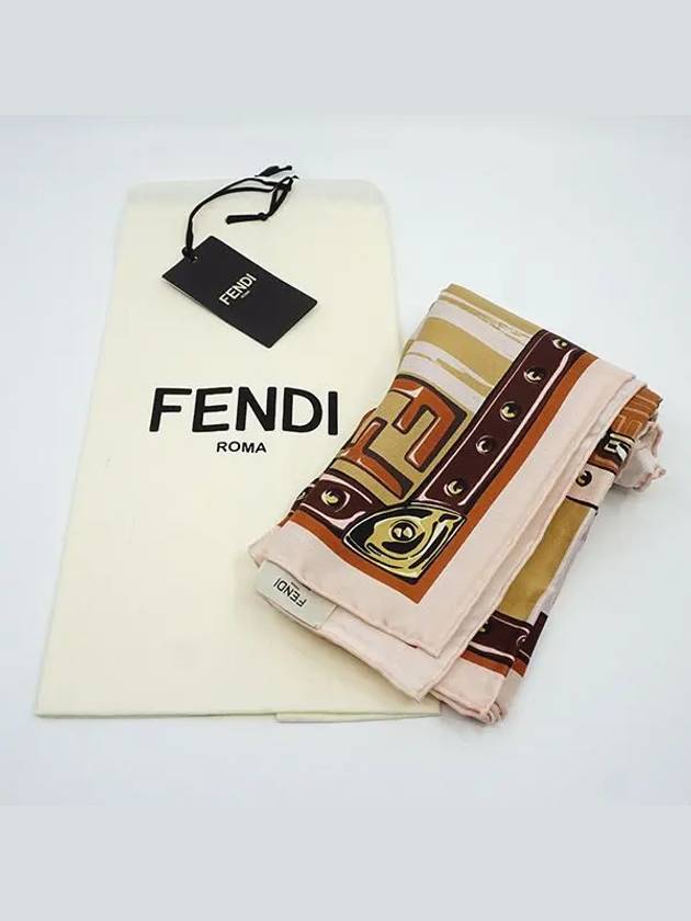 scarf silk MARRON FXT091AQD5F1N3F - FENDI - BALAAN 3