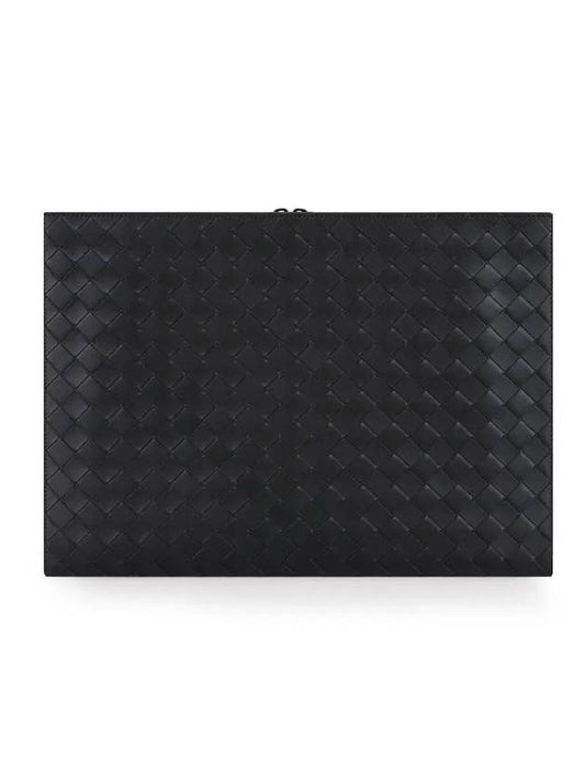 Men’s Document Large Clutch Bag Black - BOTTEGA VENETA - BALAAN 1