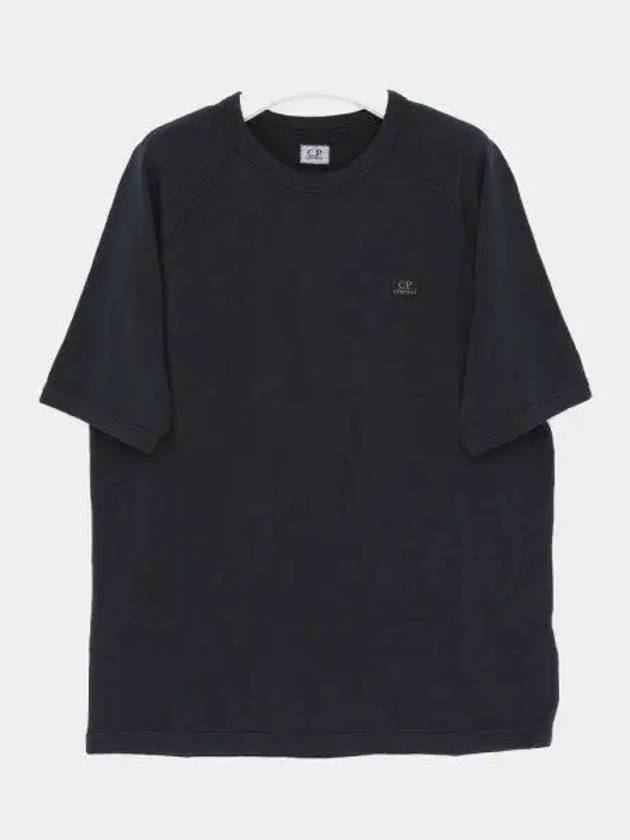 30/1 Sponge Fleece Short Sleeve Sweatshirt Navy - CP COMPANY - BALAAN 2