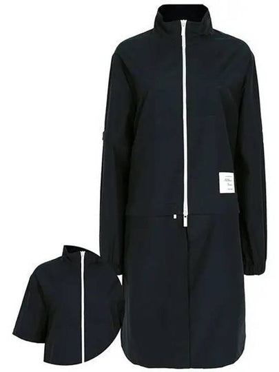 Ripstop 2 Way Zip Up Hoodie Navy - THOM BROWNE - BALAAN 2