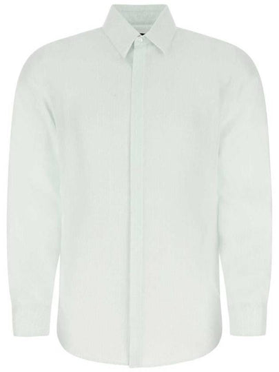 Men's Micro FF Karligraphy Silk Long Sleeve Shirt White - FENDI - BALAAN 2