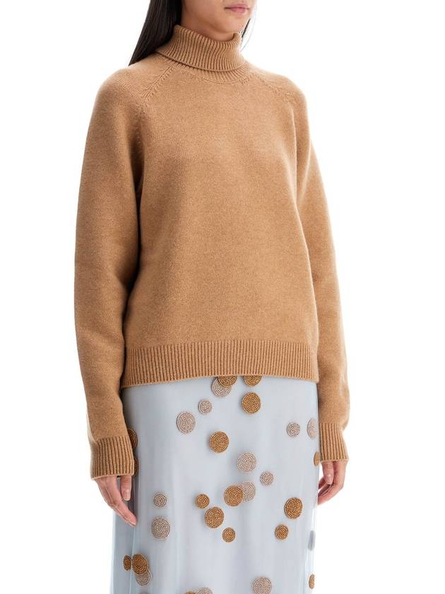 Pullover Cashmere Turtleneck Beige - FENDI - BALAAN 3